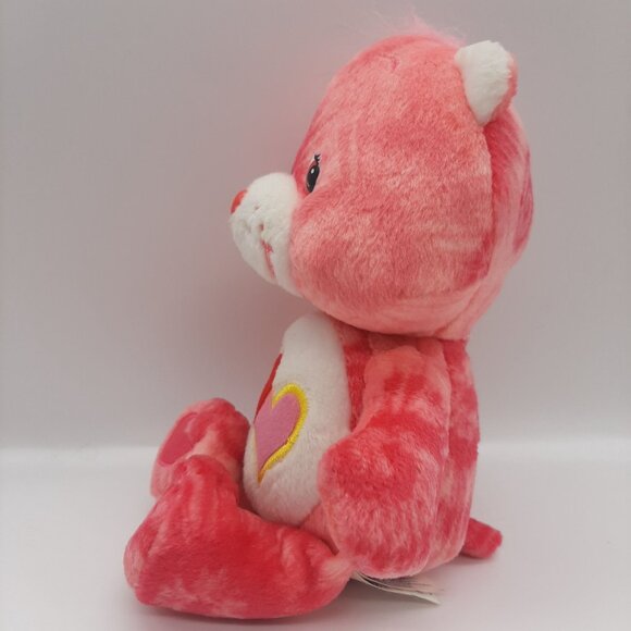 2003 Care Bears Love-A-Lot Bear Plush 8" Pink Tie-Dye - Picture 3 of 6
